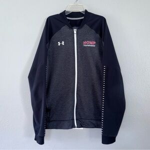 Under Armour NCMP Swimming Full Zip Black Gray Jacket Women's Size L Coldgear